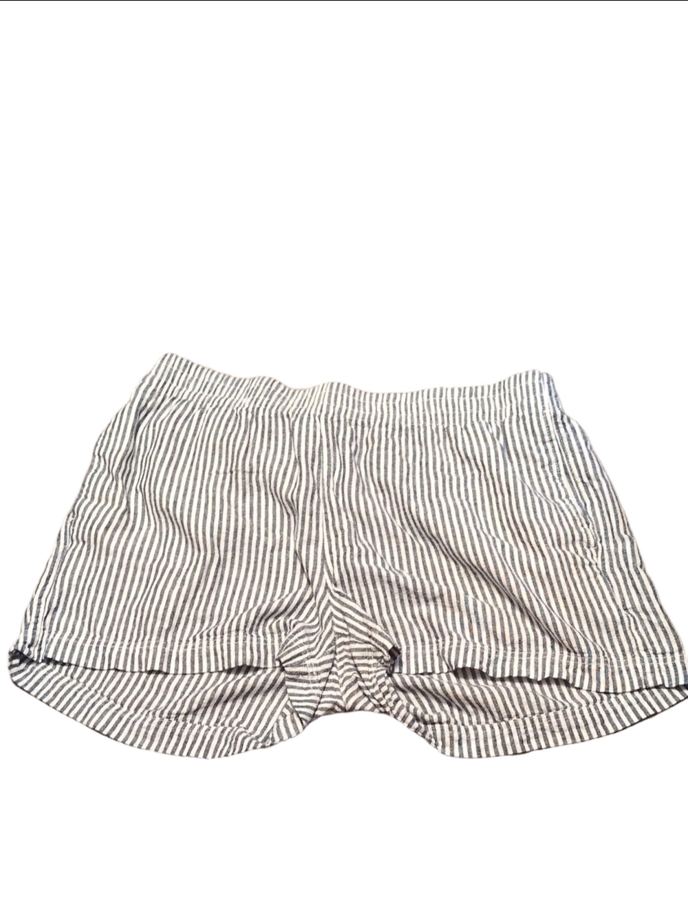 Old Navy Blue Striped Nautical Linen Blend Comfort Waistband Shorts Size XL
